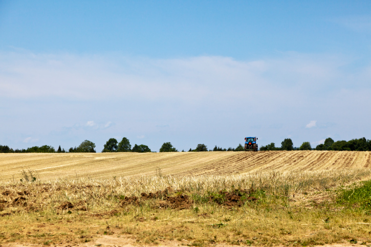 Farm Tractor in the Field