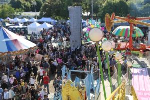 Bird's eye view of the carnival area of the San Gennaro Feast of the Hamptons.