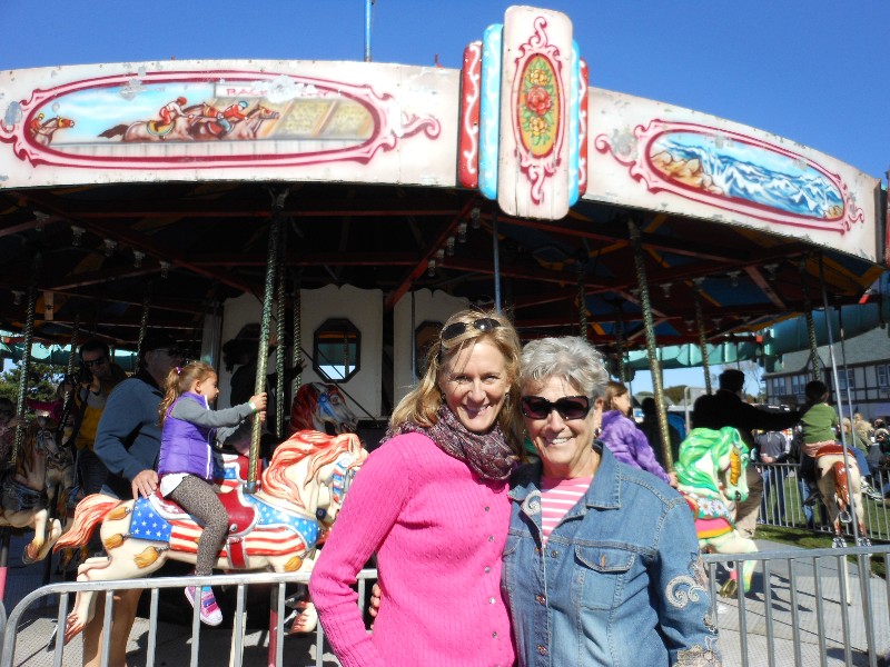 Daughter Darcy Phillips and mother Iris Mitchell where at the Merry Go Round waiting for their little ones to finish their ride.