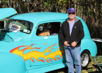 Larry Williams proudly shows off his 1939 Hudson