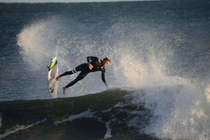 Kurt Rist surfing in Southampton.