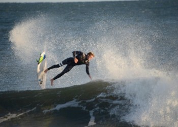 Kurt Rist surfing in Southampton.