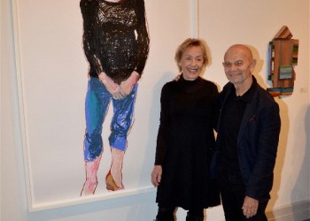 Model Bonnie Munshin and artist Jack Ceglic.