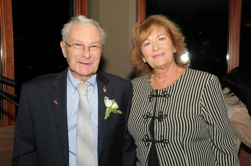 Montauk Chamber's 2014 "Person of the Year" Vinnie Grimes with the chamber's executive director Laraine Creegan