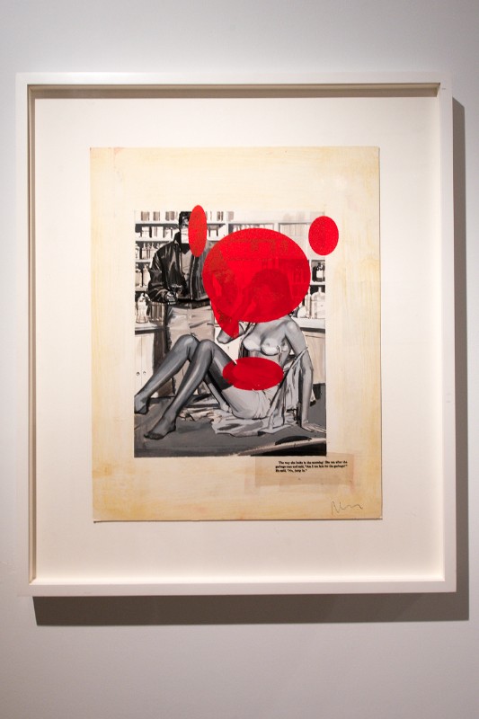 Richard Prince is "known for his re-photographing," and "changing not only what we see but how we see it" as with this piece which asks, "Am I too late for the garbage?"