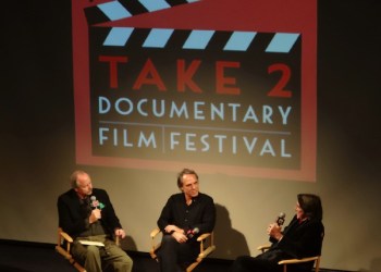 Festival co-host Andrew Botsford, producer/director John Jinks and artist Hans Van de Bovenkamp