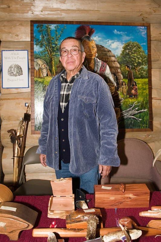 For 30 years Dennis Kingbird has been carving walking sticks, boxes and many other objects.