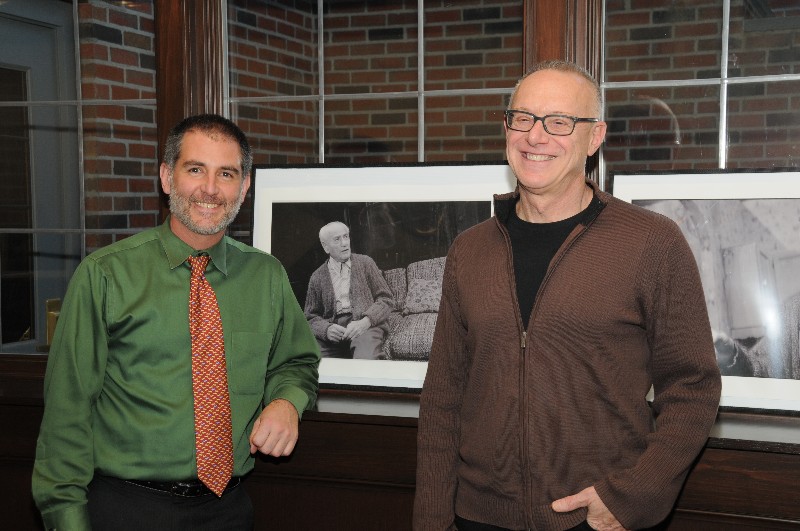 East Hampton Library Director Dennis Fabiszak with playwright Jeff Baron
