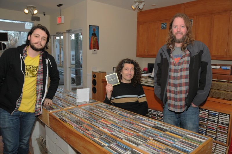 Innersleeve Records' Peter Landi with manager Carlos Lama and owner Craig Wright