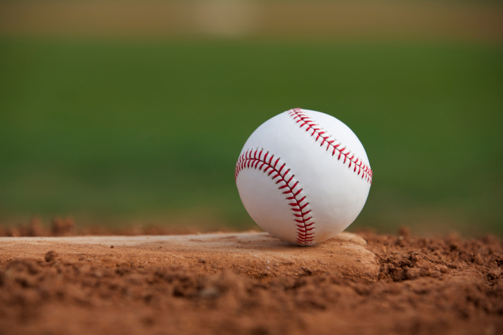 Baseball on the Pitchers Mound