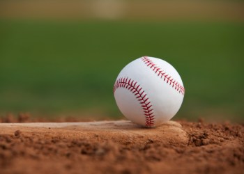 Baseball on the Pitchers Mound