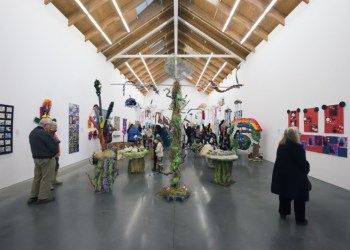 Adults and children alike enjoyed the whimsey, bright colors and amazing breath of the Young Artists exhibition at the Parrish Art Museum.