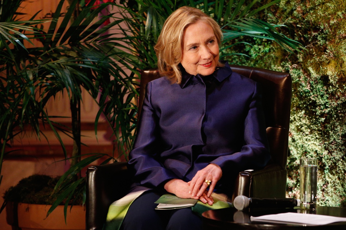 Former U.S. Secretary of State Hillary Clinton attends the Conservation International 16th annual New York dinner at The Plaza Hotel on May 15, 2013 in New York City. Former U.S. Secretary of State Hillary Clinton attends the Conservation International 16th annual New York dinner at The Plaza Hotel on May 15, 2013 in New York City.