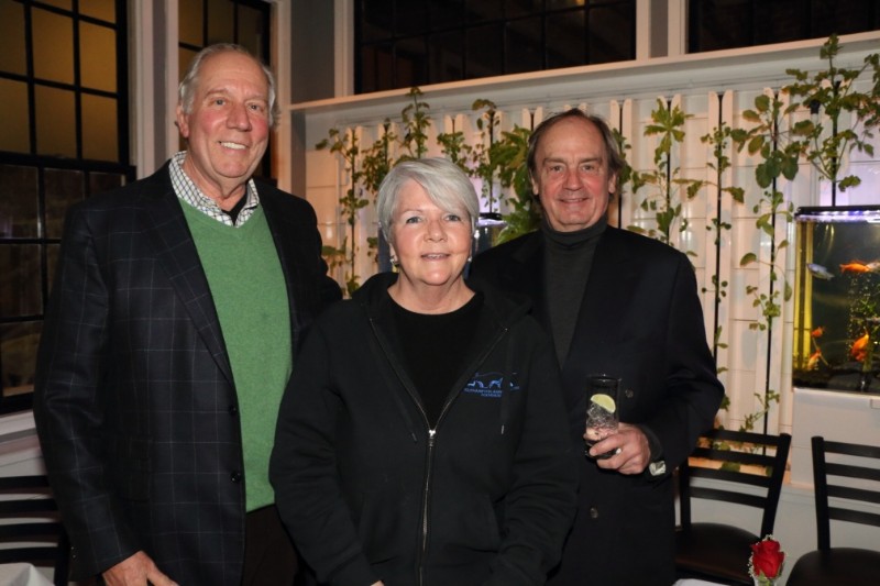 Southampton Animal Shelter Foundation President Jonathan McCann, Southampton Animal Shelter Foundation executive director Pat Gray, and board member Cliff Knight.