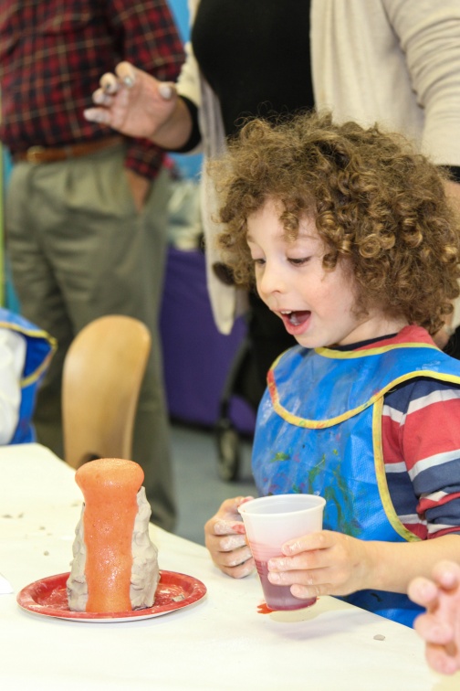 Luca Scotti, age 4, created his very own volcano complete with a "lava" eruption