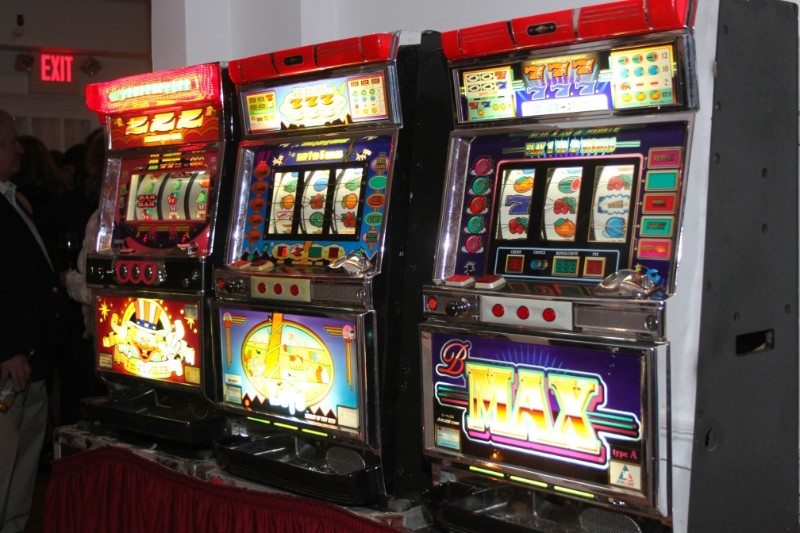 Slot machines for "Viva Las Vegas" night.