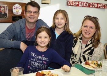 Pastor Mark Middlekauff of the Grace Presbyterian Church in Water MIll, and his daughters Lily, Ella and wife Lesley.