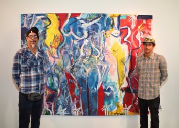Artist Felix Bonilla Gerena and gallerist Tripoli Patterson