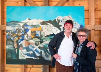 Painter Paton Miller with Alicia Longwell, curator of art and education for the Parrish Art Museum.