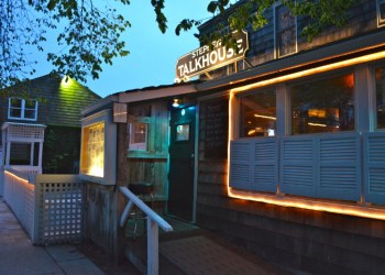 The Stephen Talkhouse in lights.