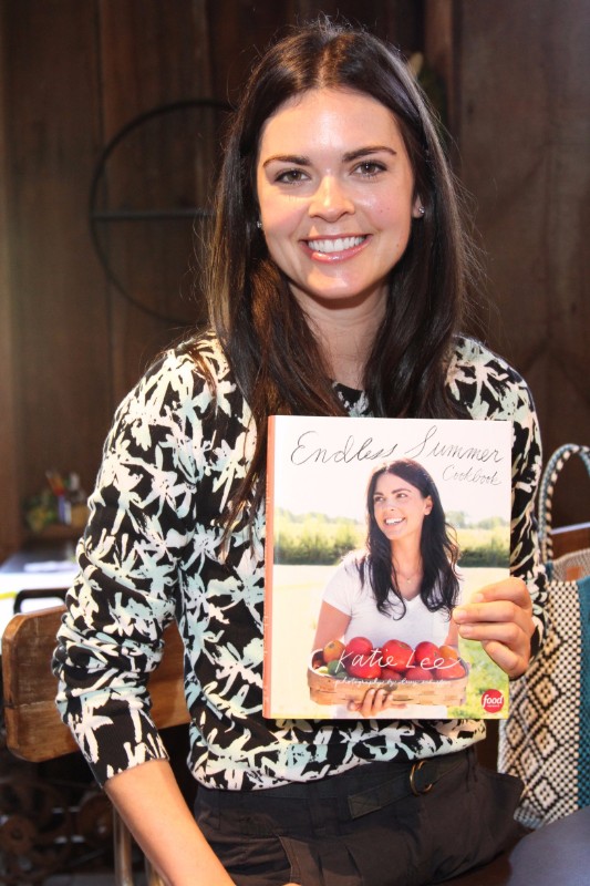 Katie Lee with her newest cookbook, "Endless Summer Cookbook."