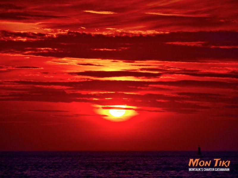 Sunset over Block Island Sound, as seen from the deck of the catamaran Mon Tiki, May 25 2015