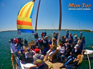 Mon Tiki is US Coast Guard certified for up to 49 passengers, a number we only ever take by special request -- and that's just how we started this Memorial Day Weekend, with a corporate charter of 46 that finished at the Montauk Yacht Club!