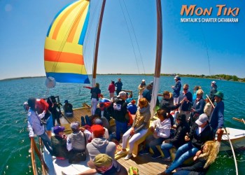 Mon Tiki is US Coast Guard certified for up to 49 passengers, a number we only ever take by special request -- and that's just how we started this Memorial Day Weekend, with a corporate charter of 46 that finished at the Montauk Yacht Club!