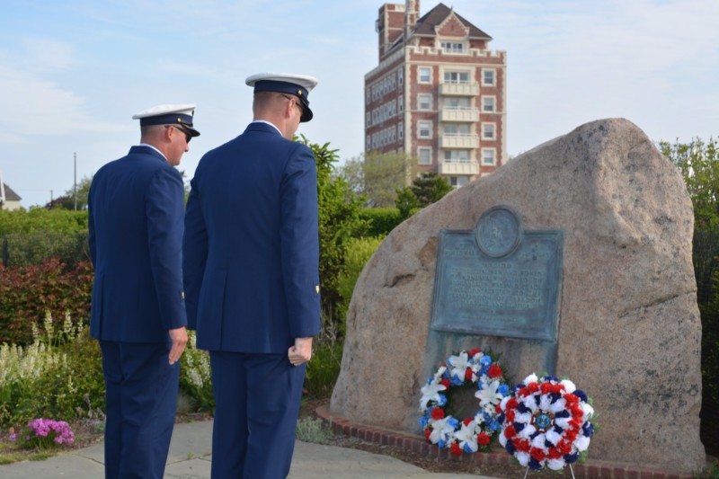 The placing of the wreaths during Montauk's Memorial Flag Ceremony.