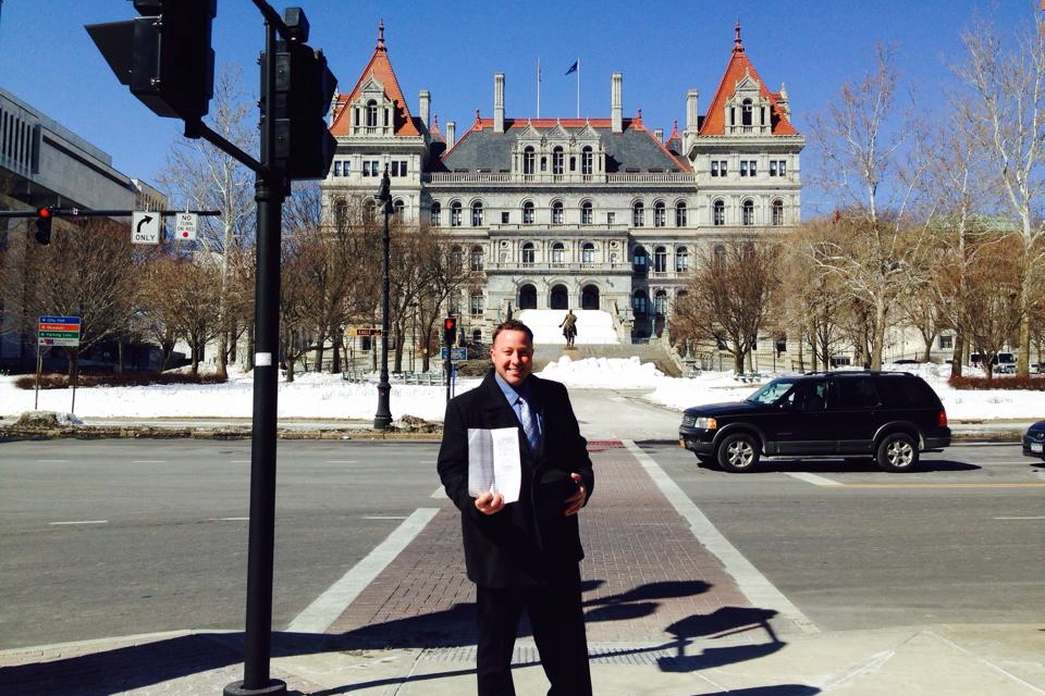 Michael Tessitore of Hunters for Deer in Albany after obtaining an injunction against the Department of Environmental Conservation.