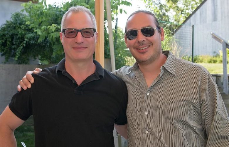 Restaurateur David Loewenberg, owner of Bell & Anchor and participant in the Tribute to Food Champions, with Channing Daughters Winery's winemaker Christopher Tracy.