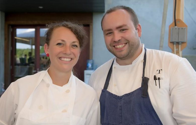 The Topping Rose House pastry Chef Cassandra Shupp and Chef Kyle Koenig.
