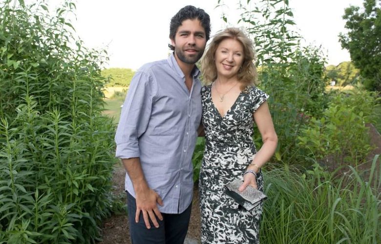 This year's SoFo Summer Gala honorees Adrian Grenier and April Gornik in the butterfly garden.