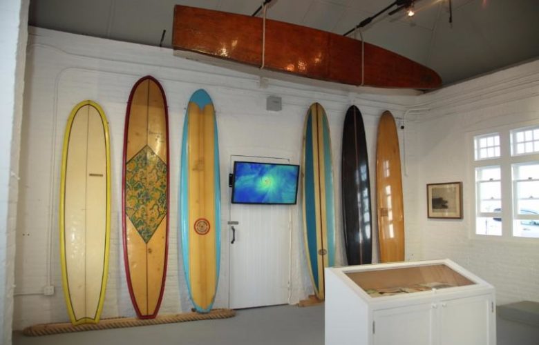 Local surfers donated boards from the early days to Montauk Surf Museum
