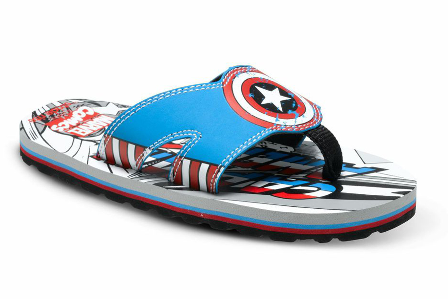 Stride Rite's Captain America superhero flip-flops.