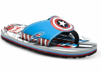 Stride Rite's Captain America superhero flip-flops.