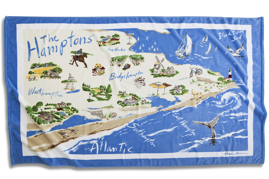 Hamptons beach towel at Ralph Lauren, 41 Jobs Lane, Southampton.