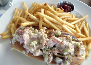 75 Main Lobster Roll and fries.
