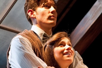 Jessica Mortellaro (Anne Frank) and Sawyer Avery (Peter Van Daan) Photo by Laurie Barone-Schaefer