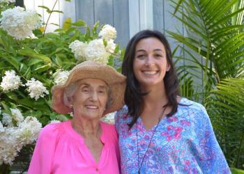 Founder and birthday celebrant Eleanor Whitmore with granddaughter Mariah Whitmore.