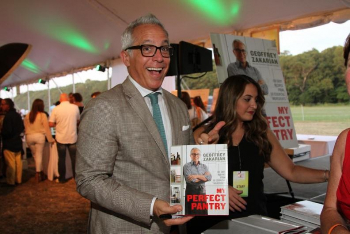 Geoffrey Zakarian proudly displays his latest book at Dan's Harvest East End 2015