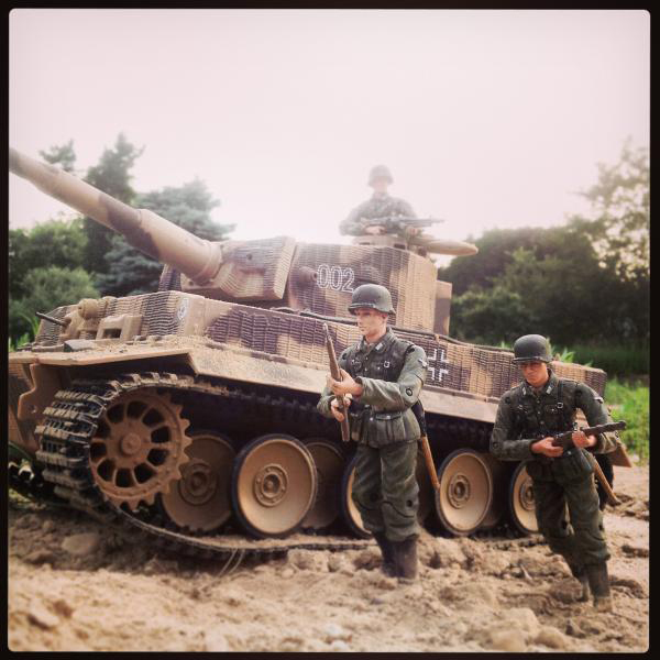 Oliver's Peterson's winning photograph of a 1:18 scale Panzer Tiger tank and German regulars.