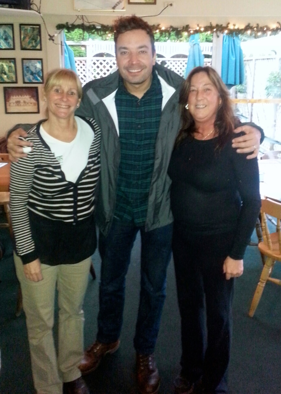 Nancy Muller, Jimmy Fallon and Carol Hagenbruch at Fellingham's