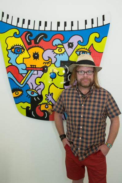 "Billy the Artist" otherwise known as "BTA" in front of his hand painted Porsche GT3 Hood