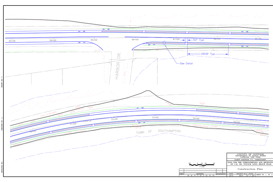 Suffolk County Plans for Long Beach Road, Sag Harbor.