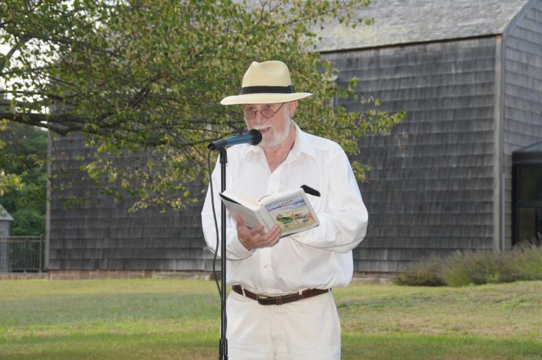 Dan Rattiner reads from "In the Hamptons 4Ever" at East Hampton Town Hall.