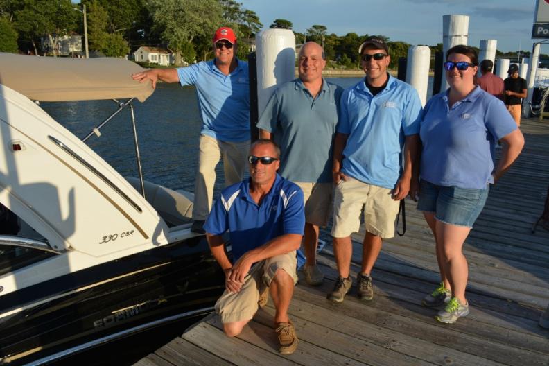 Hampton Watercraft & Marine: Owner, President and founder Tony Villareale, Vice President Joe Villareale, Mike Crowe, Megan Buckley and, kneeling, Chris Jamieson.