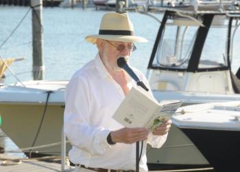 The audience heard about Dan Rattiner's trip to Cape Canaveral to see the first Space Shuttle launch.