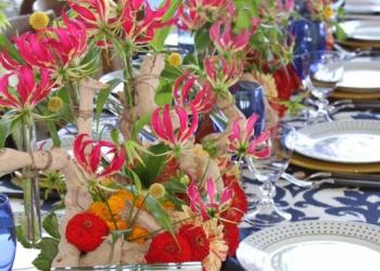 A beautifully decorated table at the Hampton Classic Grand Prix.