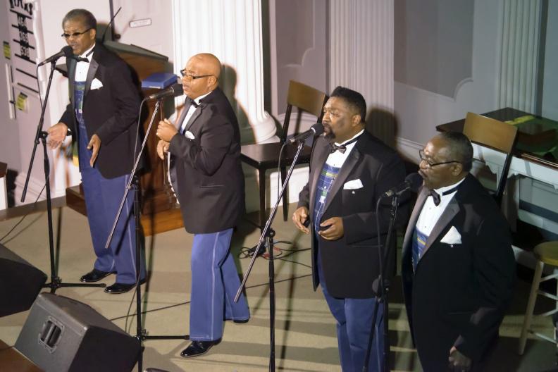 Lavert Allison, Bobbye Sherril, Larrice Byrd and Joe Thompson are The Fairfield Four, an a cappella group founded in 1921 and still getting people up on their feet with only their voices, heard in films like "O Brother, Where Art Thou?"